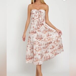 AAKAA Margaret Strapless Midi Dress